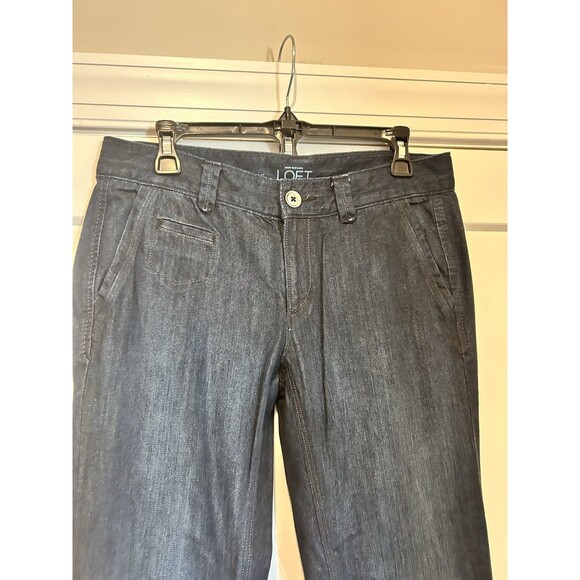 Ann Taylor Loft Modern Flare Dark Denim Jeans Size 6 Low Rise Y2K Stretch City - Picture 2 of 9